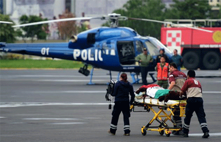 Los heridos fueron trasladados en ambulancias y helicópteros Regresan a México los seis heridos del ataque militar en Egipto